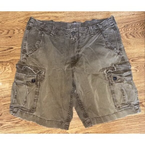 American Eagle Jean Shorts Size 44 like a grey ish... - Depop